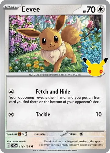 Eevee 30th Celebration Pok&eacute;mon TCG 116/128