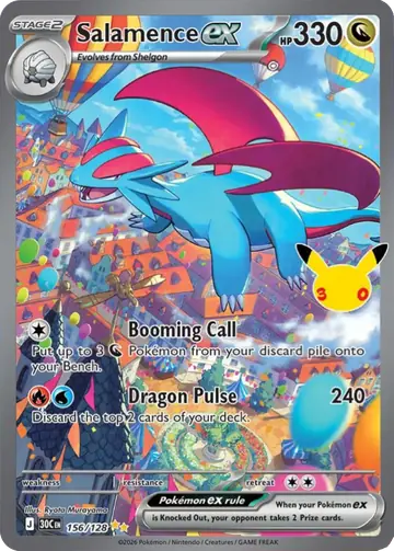 Salamence ex 30th Celebration Pok&eacute;mon TCG Secret Rare 156