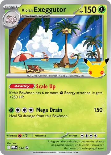 Alolan Exeggutor 30th Celebration promo 094