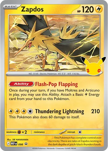 Zapdos 30th Celebration promo 098