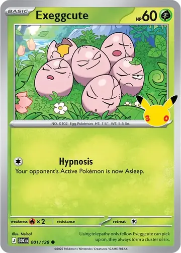 Exeggcute 30th Celebration Pok&eacute;mon TCG 001/128