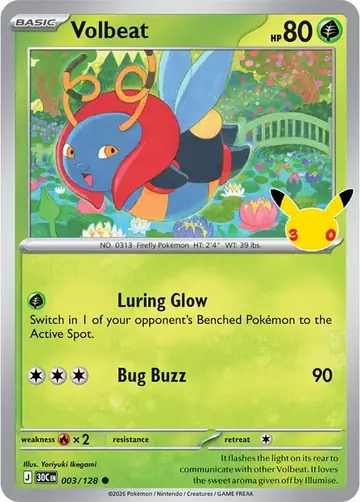 Volbeat 30th Celebration Pok&eacute;mon TCG 003/128
