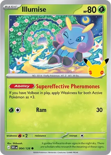 Illumise 30th Celebration Pok&eacute;mon TCG 004/128