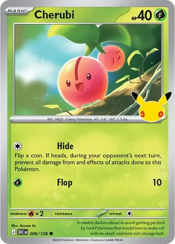 Cherubi 30th Celebration Pok&eacute;mon TCG 006/128