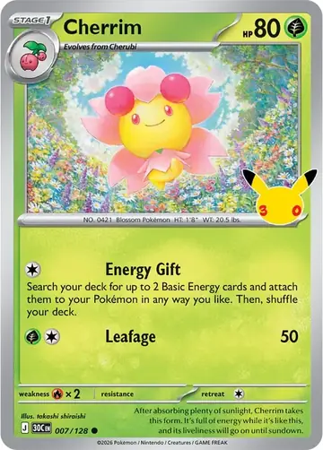 Cherrim 30th Celebration Pok&eacute;mon TCG 007/128