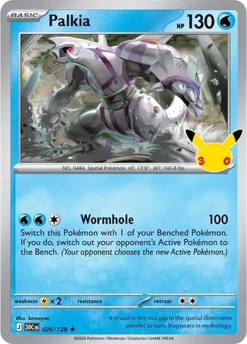 Palkia 30th Celebration Pok&eacute;mon TCG 020/128