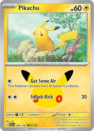 Pikachu 24/30 30th Celebration Pok&eacute;mon TCG 046/128