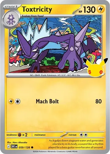 Toxtricity 30th Celebration Pok&eacute;mon TCG 059/128