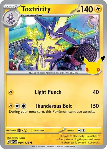 Toxtricity 30th Celebration Pok&eacute;mon TCG 060/128