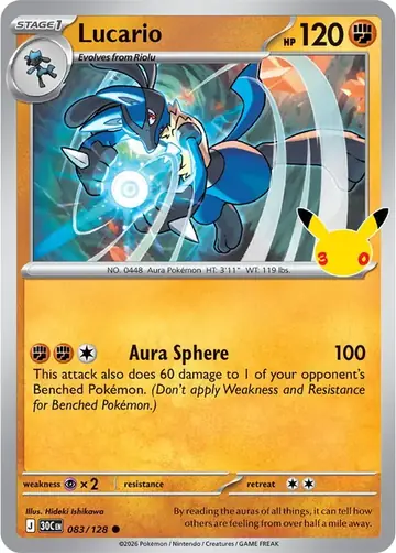 Lucario 30th Celebration Pok&eacute;mon TCG 083/128