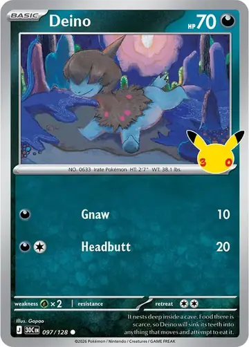 Deino 30th Celebration Pok&eacute;mon TCG 097/128