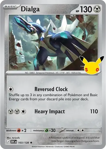 Dialga 30th Celebration Pok&eacute;mon TCG 103/128
