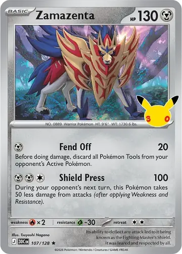Zamazenta 30th Celebration Pok&eacute;mon TCG 107/128