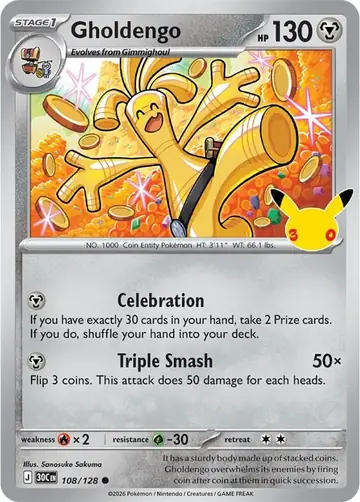 Gholdengo 30th Celebration Pok&eacute;mon TCG 108/128