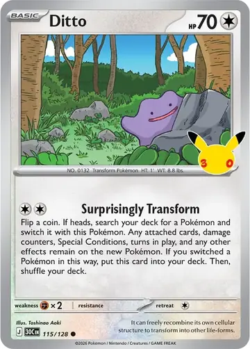 Ditto 30th Celebration Pok&eacute;mon TCG 115/128