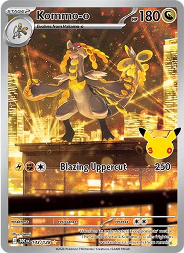 Kommo-o 30th Celebration Pok&eacute;mon TCG Secret Rare 143