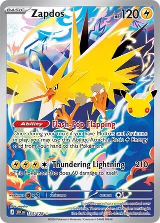Zapdos 133/128 30th Celebration