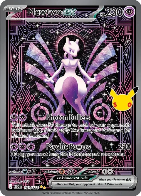 Mewtwo ex Special Illustration Rare 151/128 30th Celebration