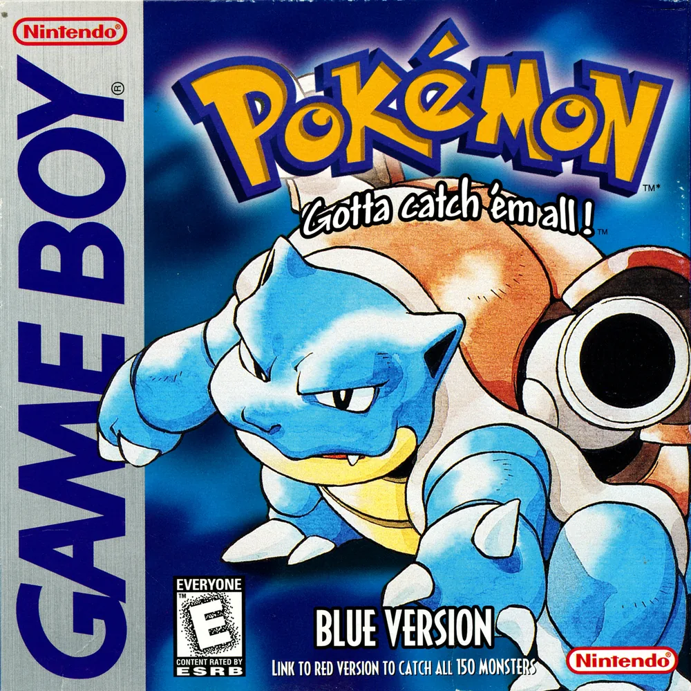 North American Pokémon Blue Version box front with Blastoise