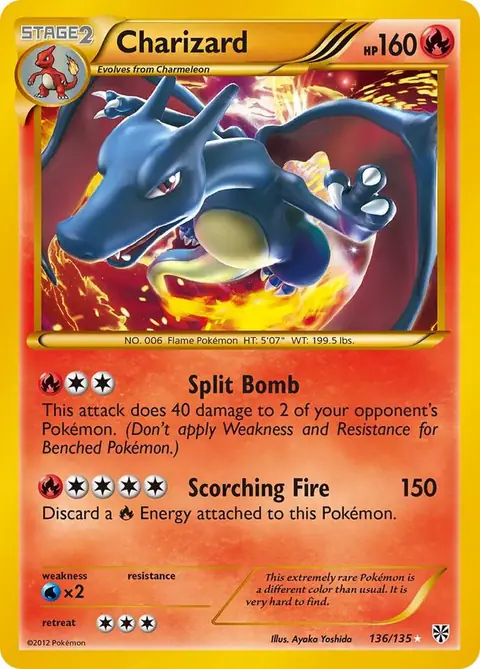 Charizard 136/135 from Plasma Storm, Pokémon card