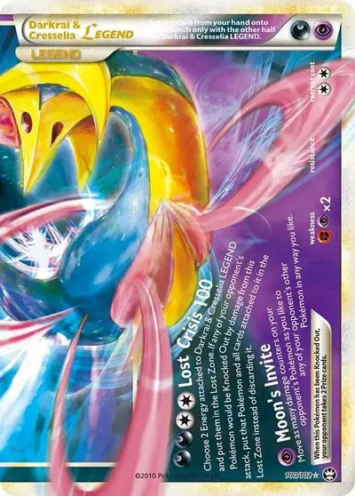 Darkrai and Cresselia LEGEND bottom half Pokemon TCG card HeartGold SoulSilver 100/123
