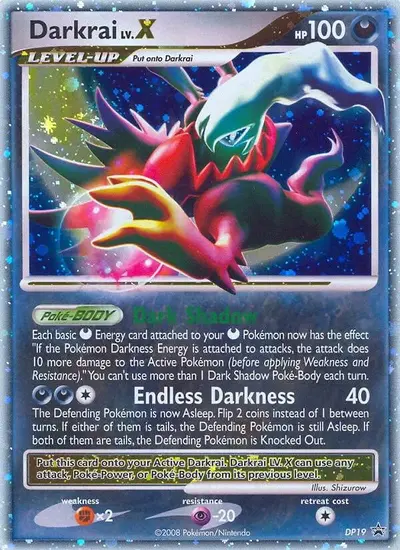 Darkrai Lv.X Pokemon TCG promo card DP19 Diamond and Pearl era