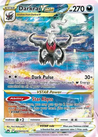 Darkrai VSTAR Galarian Gallery Pokemon TCG card Crown Zenith GG50