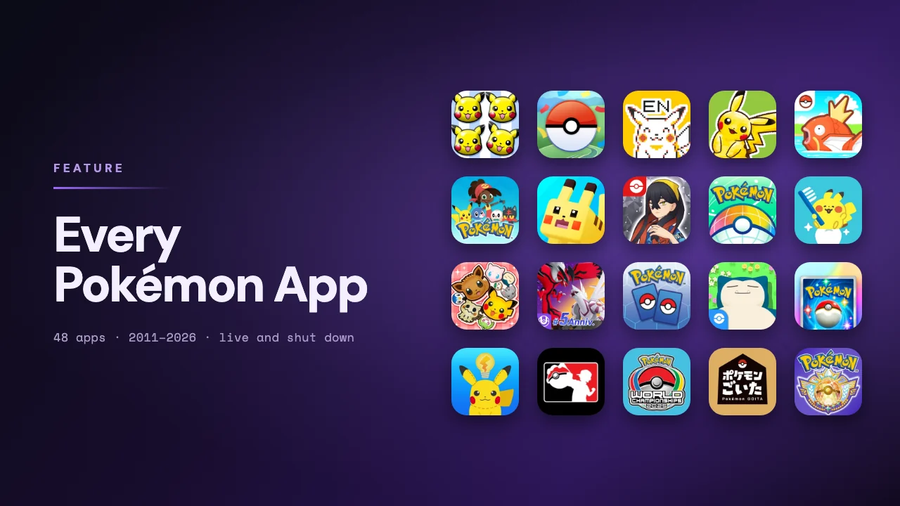 Every Pokémon app, 2011 to 2026