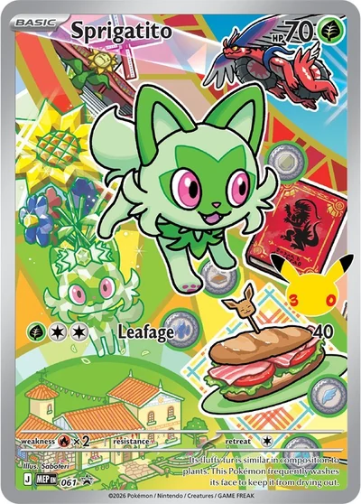 Sprigatito promo card MEP 061