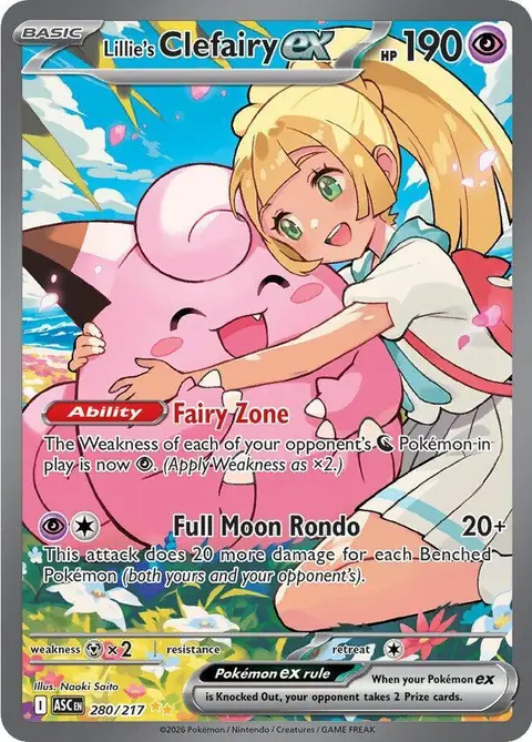 Lillie's Clefairy ex Special Illustration Rare 280/217 from Ascended Heroes