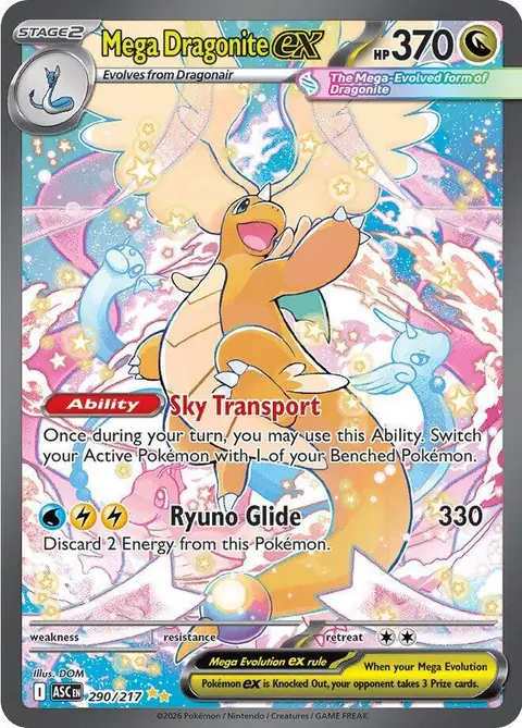 Mega Dragonite ex Special Illustration Rare 290/217 from Ascended Heroes