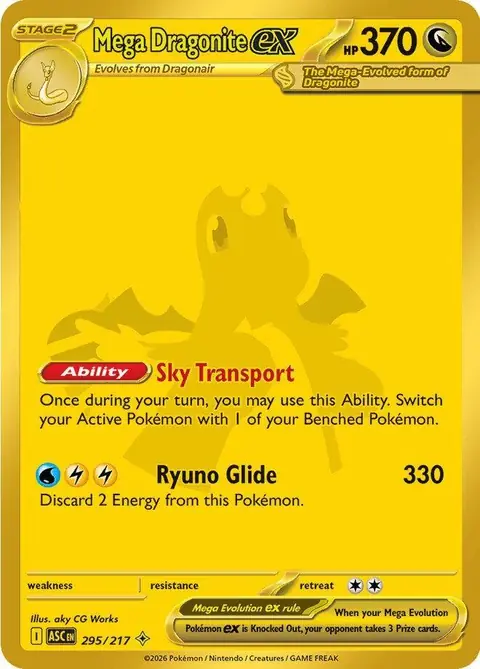 Mega Dragonite ex Mega Hyper Rare 295/217 from Ascended Heroes