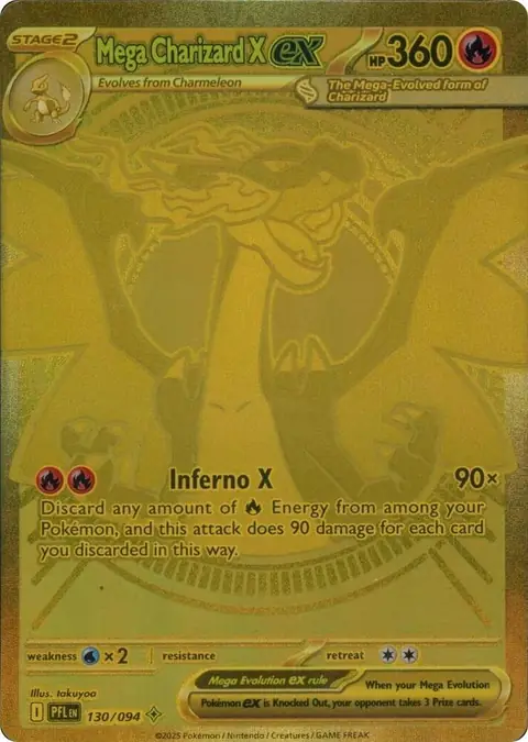 Mega Charizard X ex Mega Hyper Rare 130/094 from Phantasmal Flames