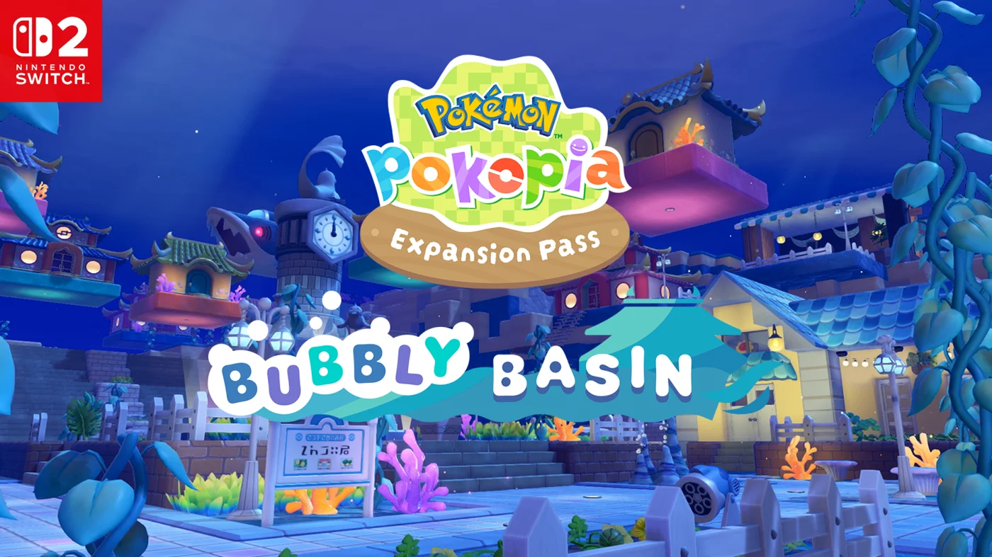 Pok&eacute;mon Pokopia Expansion Pass Part 1: Bubbly Basin key art