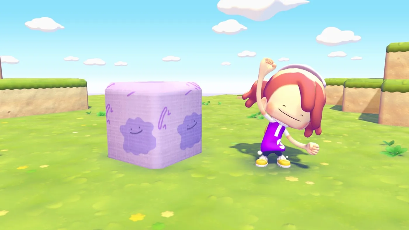 A dynamic Ditto print block placed outdoors