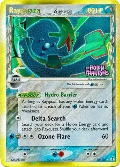 Rayquaza delta species Reverse Holo Pokemon card EX Holon Phantoms 16/110