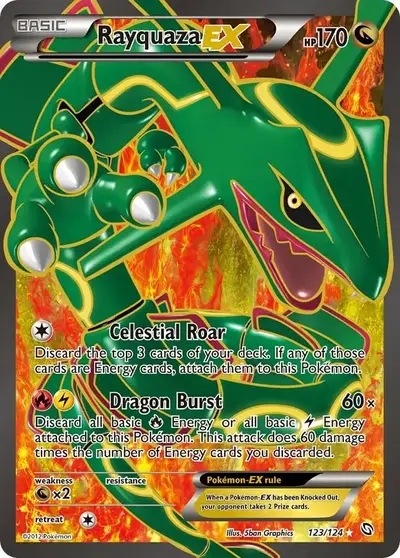 Rayquaza EX Full Art Pokemon card Dragons Exalted 123/124