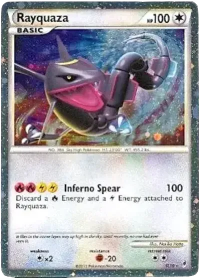 Rayquaza Shiny Pokemon card Call of Legends SL10