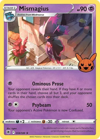 Trick or Trade stamped Mismagius 059/189 from Astral Radiance