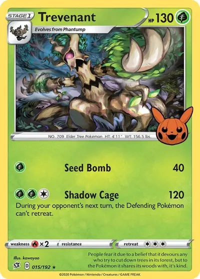 Trick or Trade stamped Trevenant 015/192 from Rebel Clash
