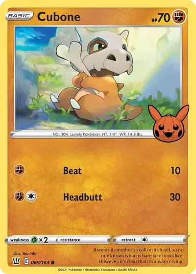 Trick or Trade stamped Cubone 069/163 from Battle Styles