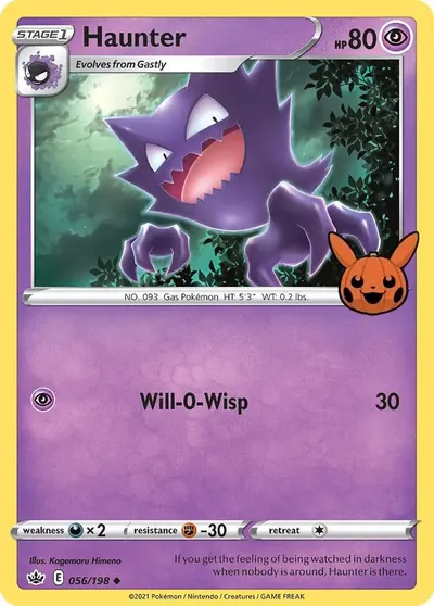 Trick or Trade stamped Haunter 056/198 from Chilling Reign