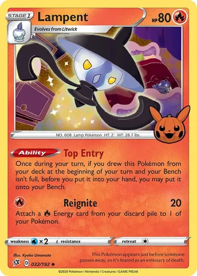 Trick or Trade stamped Lampent 032/192 from Rebel Clash