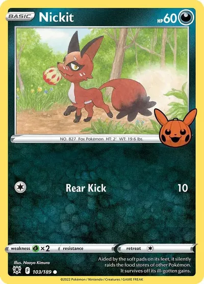 Trick or Trade stamped Nickit 103/189 from Astral Radiance