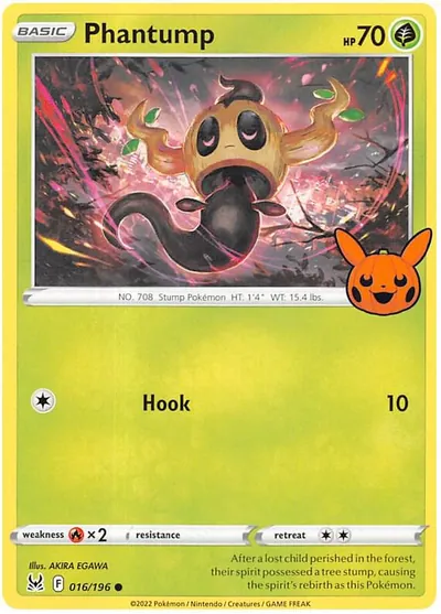 Trick or Trade stamped Phantump 016/196 from Lost Origin