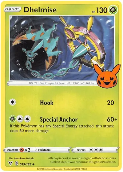 Trick or Trade stamped Dhelmise 019/185 from Vivid Voltage