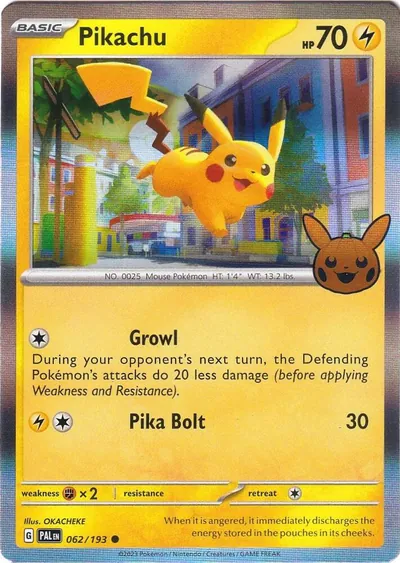 Trick or Trade stamped Pikachu 062/193 from Paldea Evolved