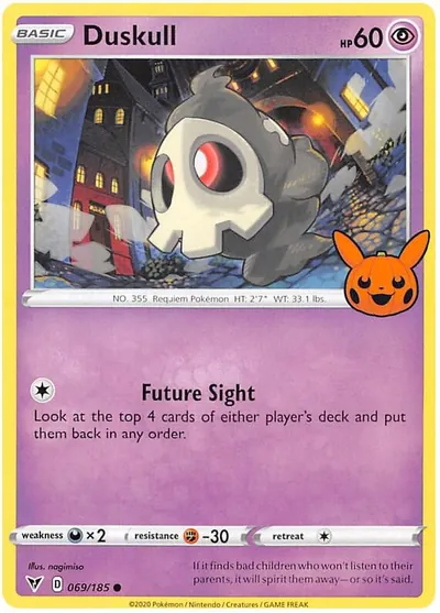 Trick or Trade stamped Duskull 069/185 from Vivid Voltage