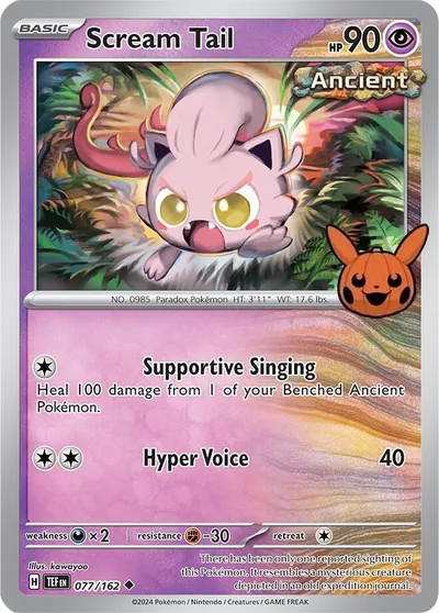 Trick or Trade stamped Scream Tail 077/162 from Temporal Forces