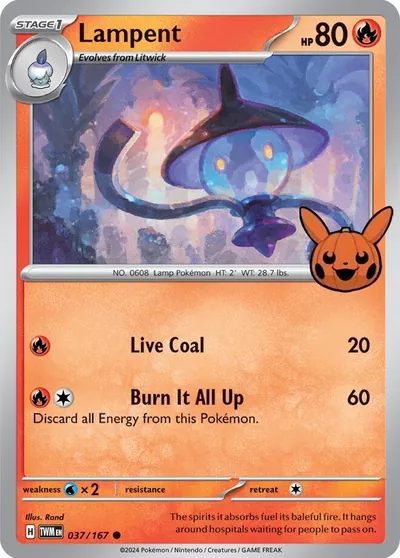 Trick or Trade stamped Lampent 037/167 from Twilight Masquerade
